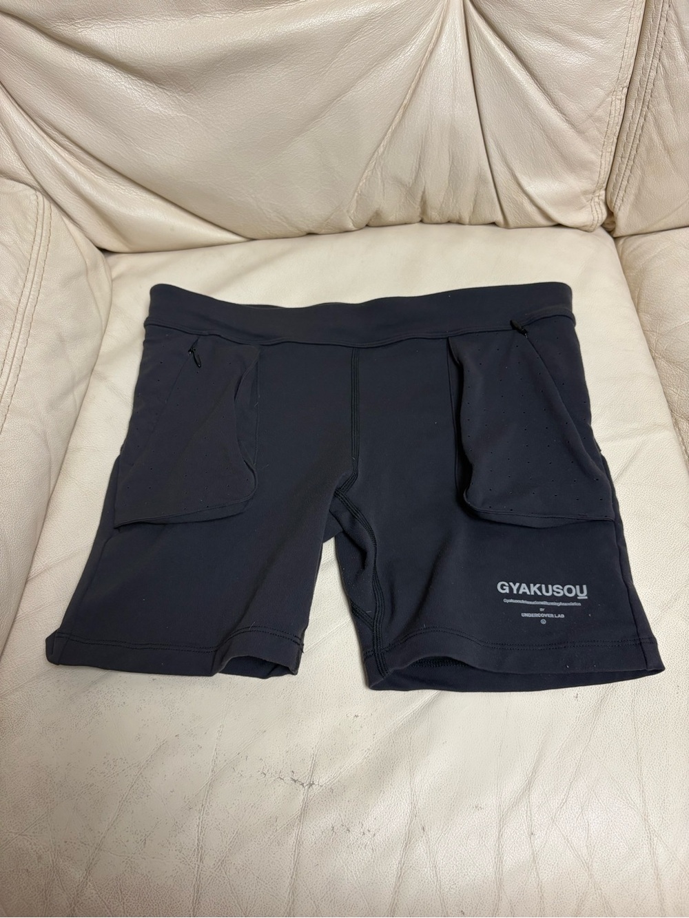 NIKE x GYAKUSOU sz M Black Tight Active Shorts Pockets